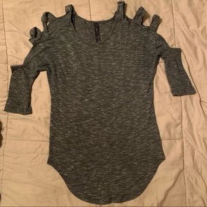 Jessica Simpson Grey Cut Out Sweater